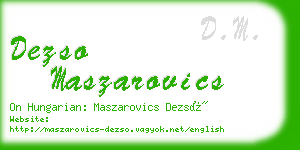 dezso maszarovics business card